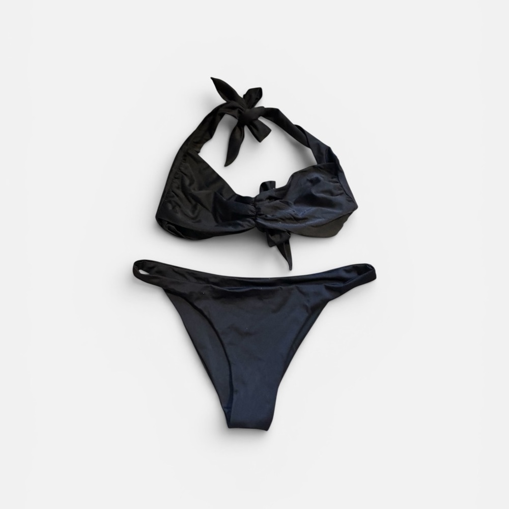 Alicia Swim tie back bikini set black